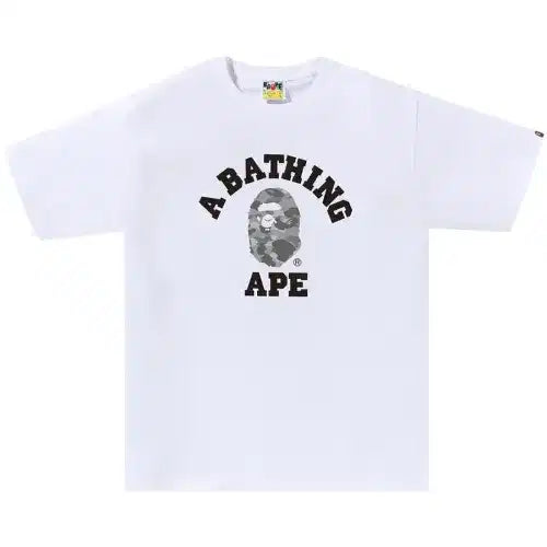 BAPE Digital Camo College Tee White