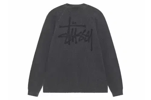 Stussy Raglan Thermal LS Crew Washed Black