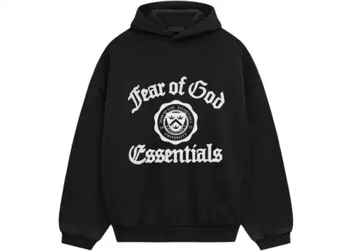 Fear of God Essentials Heavy Fleece Vintage Shrunken HoodieBlack