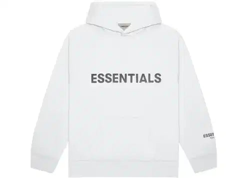 Fear Of God Essentials 3D Silicon Applique SS20 Hoodie White