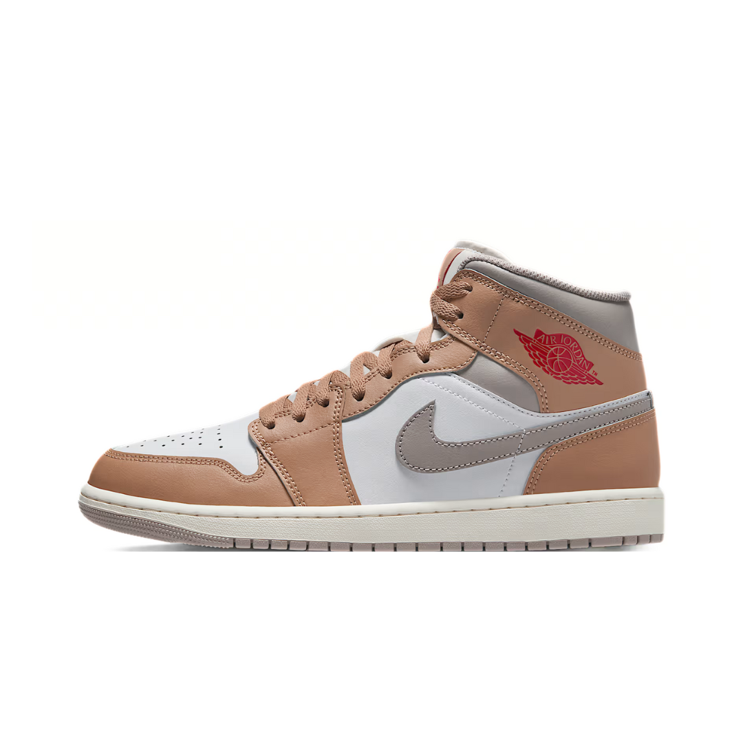 Jordan 1 Mid Rattan White College Grey