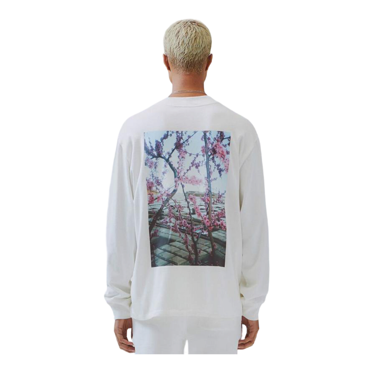 Essentials Floral Long Sleeve Photo T-shirt White