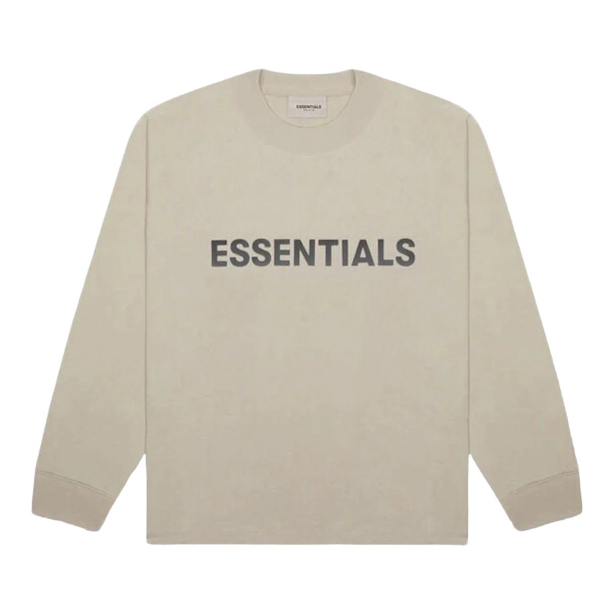 Essentials Boxy Long Sleeve T-Shirt Applique Logo Olive