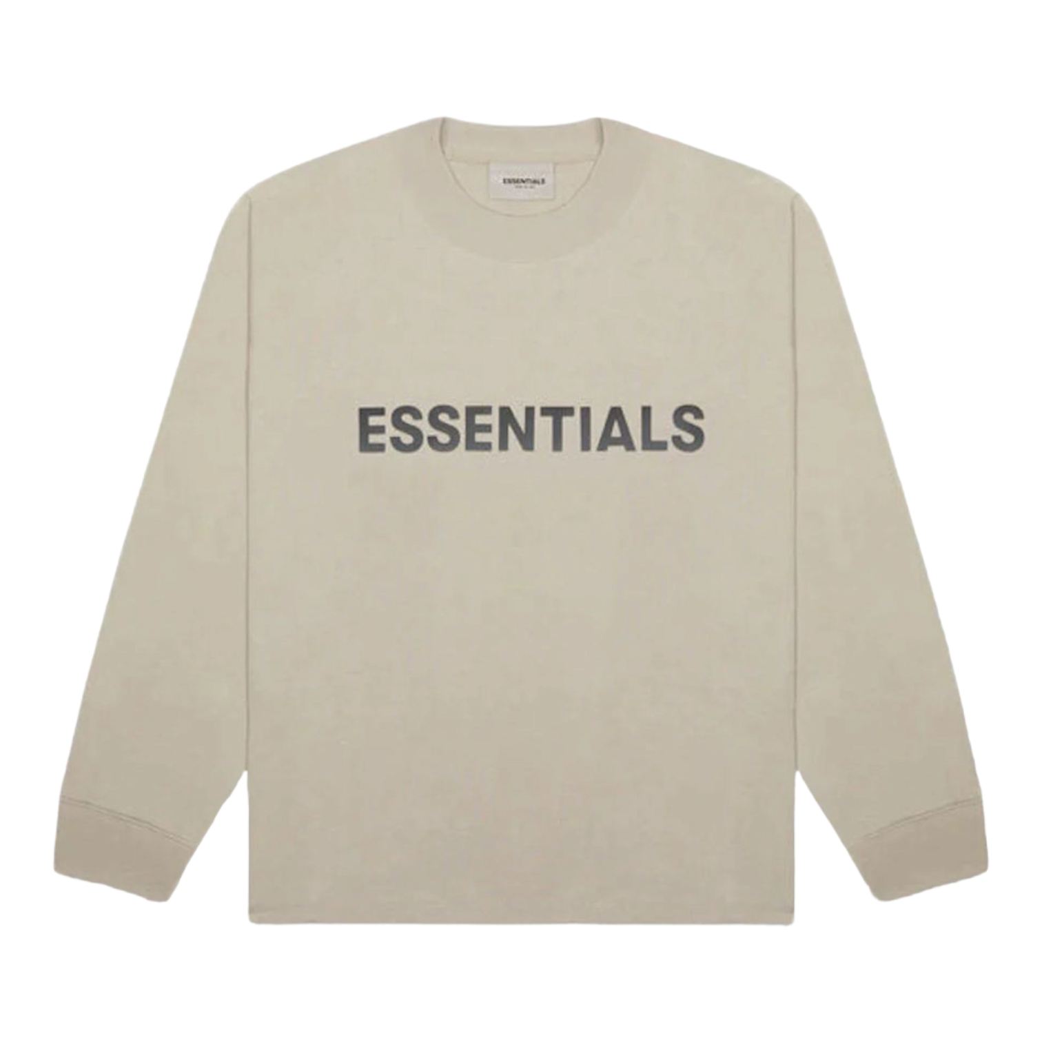 Essentials Boxy Long Sleeve T-Shirt Applique Logo Olive