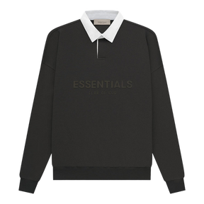 Essentials Off Black Rugby Sweatshirt