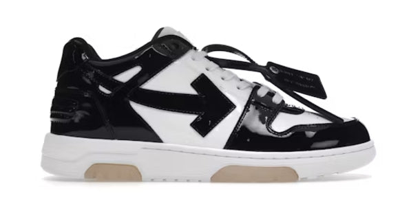 OFF-WHITE BLACK PATENT WHITE Out Of Office OOO Low Tops