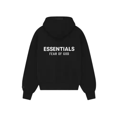 Fear Of God Essentials SS25 Classic Full Zip Up Hoodie Jet Black