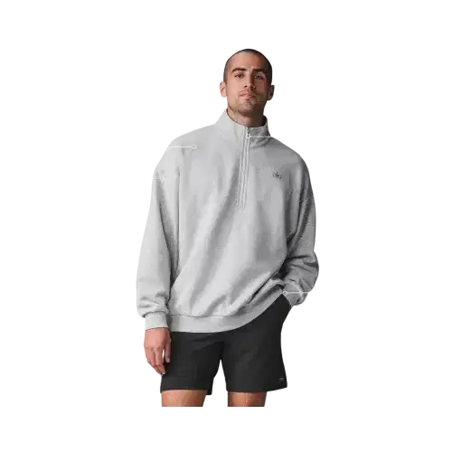 Alo Accolade 1/4 Zip Pullover Athletic Heather Grey