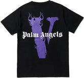Palm Angels X VLone Black Purple Tee