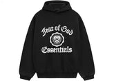 Fear of God Essentials Heavy Fleece Vintage Shrunken HoodieBlack